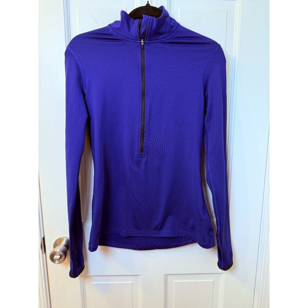 Nike PRO Women's 1/4 Zip Bright Blue Dri Fit Top - Size Medium - Picture 7 of 13